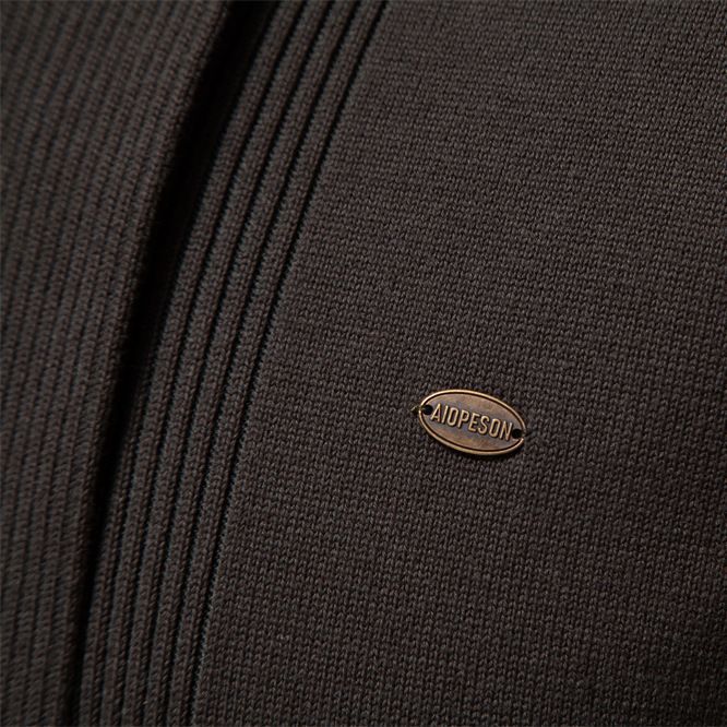 Herren angenehme Strickjacke mit offenem Kragen und praktischen Taschen Aliams