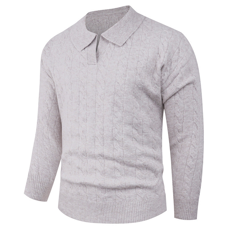 Herren eleganter Strickpullover mit modernem Zopfmuster Aliams