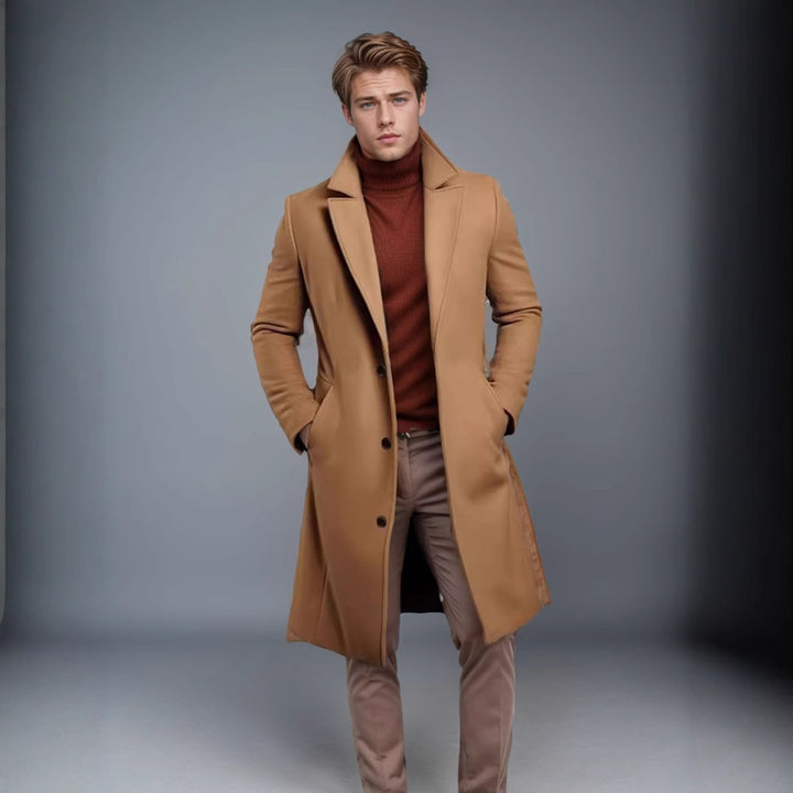 Herren eleganter, langer Wintermantel Aliams