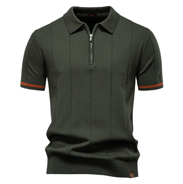 Herren Polohemd mit kurzer Knopfleiste und strukturiertem Design Aliams