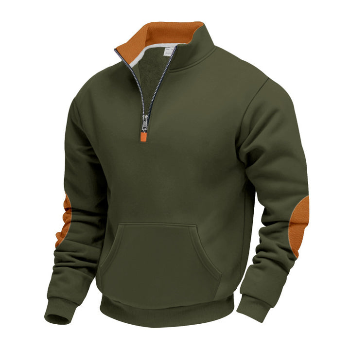 Herren Sportpullover mit hohem Kragen und praktischen Taschen Aliams