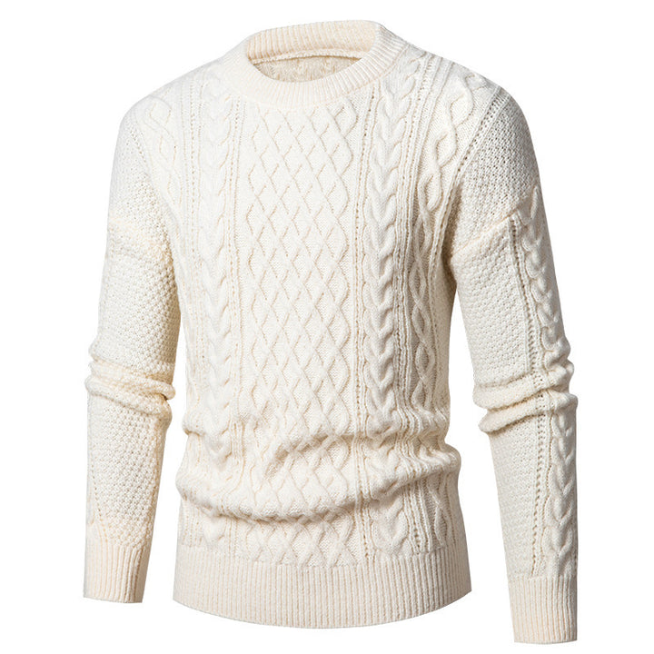 Herren Grobstrickpullover mit modischem Zopfmuster Aliams
