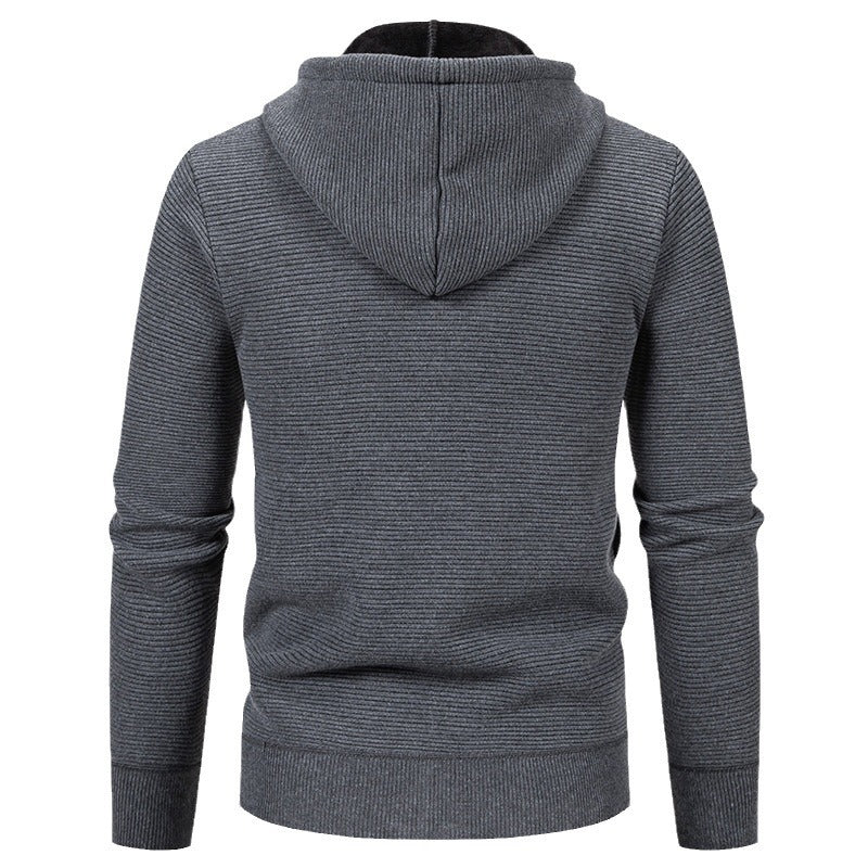 Herren sportliche Fleecejacke mit hohem Kragen und Reißverschluss Aliams