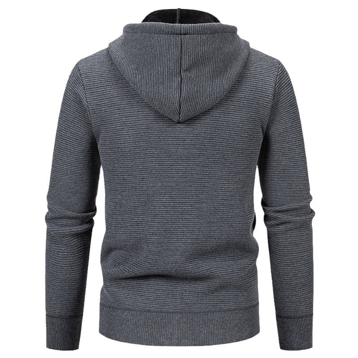 Herren sportliche Fleecejacke mit hohem Kragen und Reißverschluss Aliams