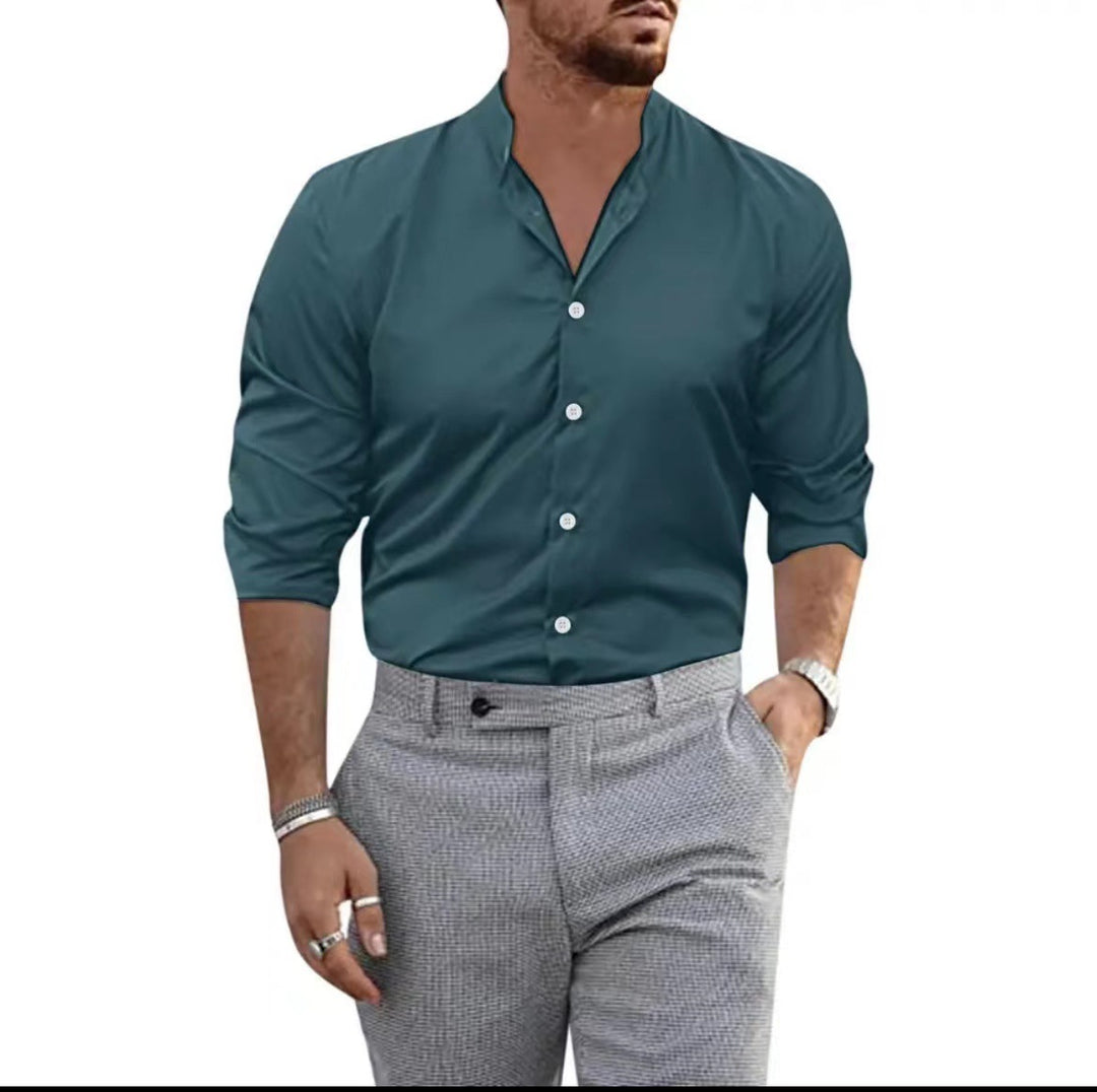 Herren Elegantes langärmliges Hemd Aliams