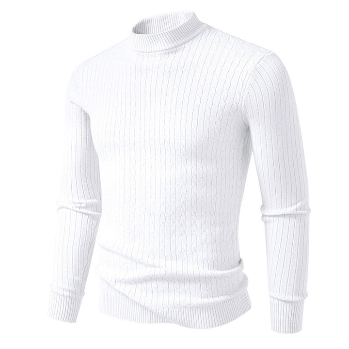 Herren Rollkragenpullover mit strukturiertem Zopfmuster und bequemem Schnitt Aliams