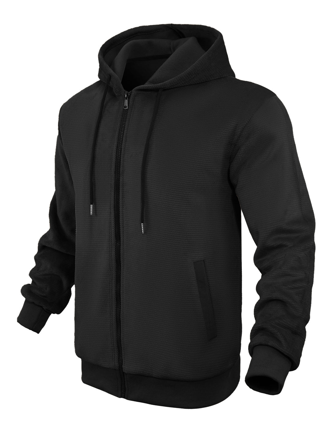 Herren funktionale Kapuzenjacke mit Reißverschluss und atmungsaktiver Netzstruktur Aliams
