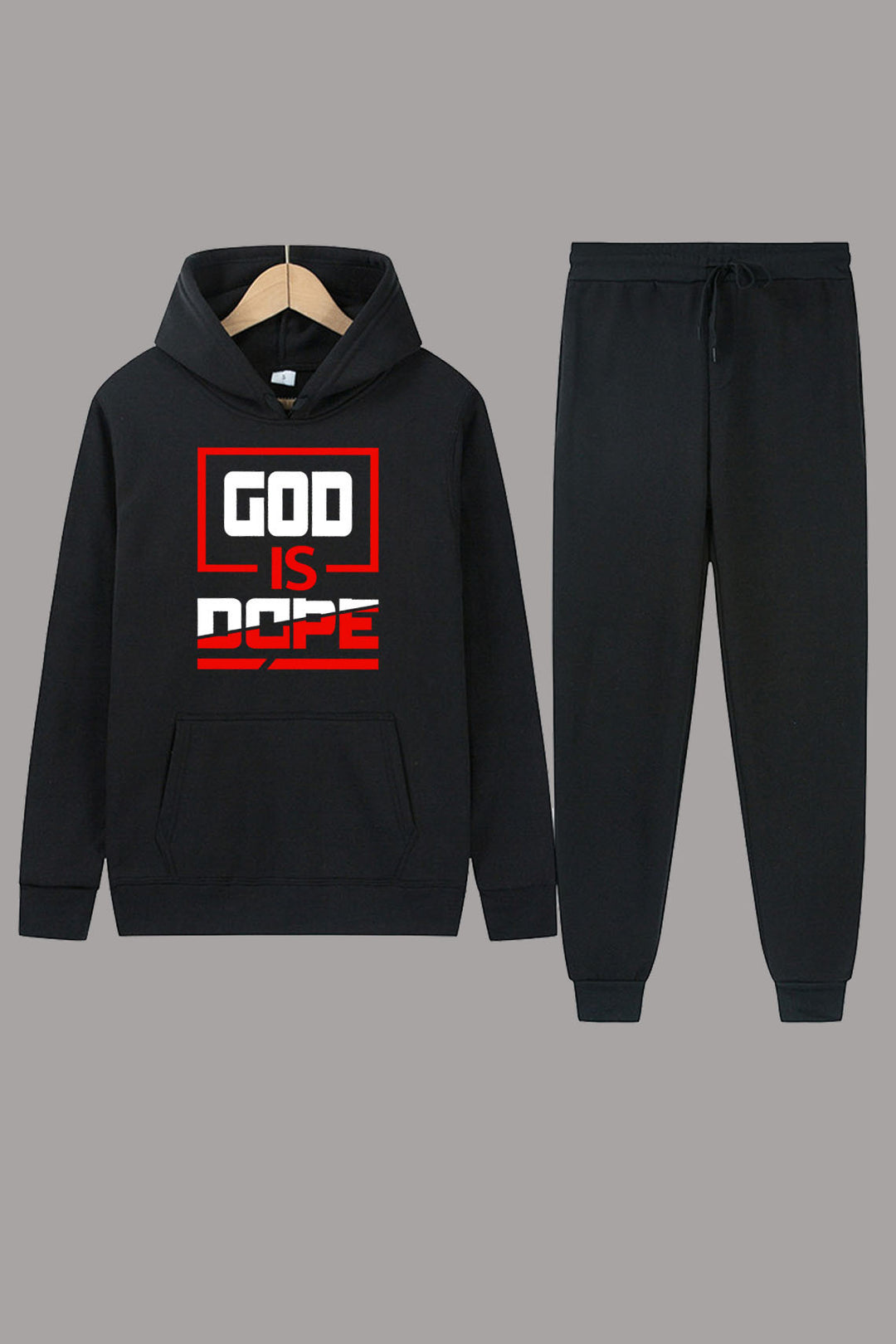 Herren sportliches Hoodie- und Jogginghose-Set mit inspirierendem Schriftzug Aliams