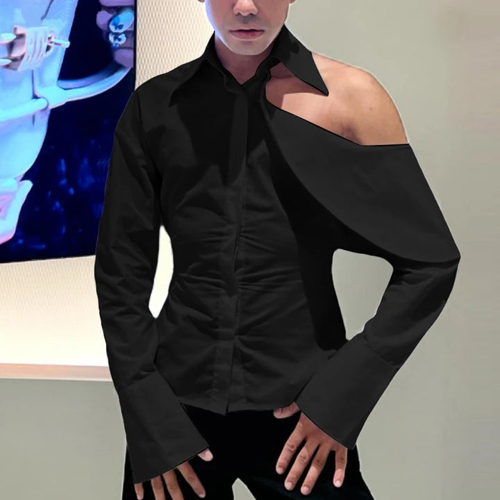 Damen Modische Bluse mit asymmetrischem Kragen und hochwertiger Verarbeitung Aliams