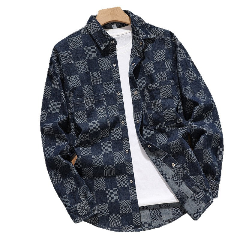 Herren Karomuster Hemdjacke Aliams