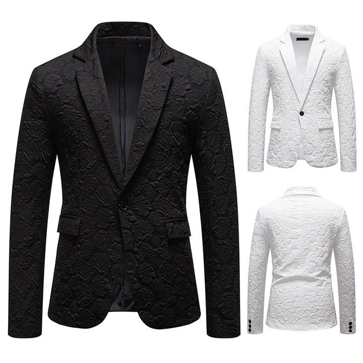 Herren Eleganter Blazer mit strukturiertem Floralmuster Aliams