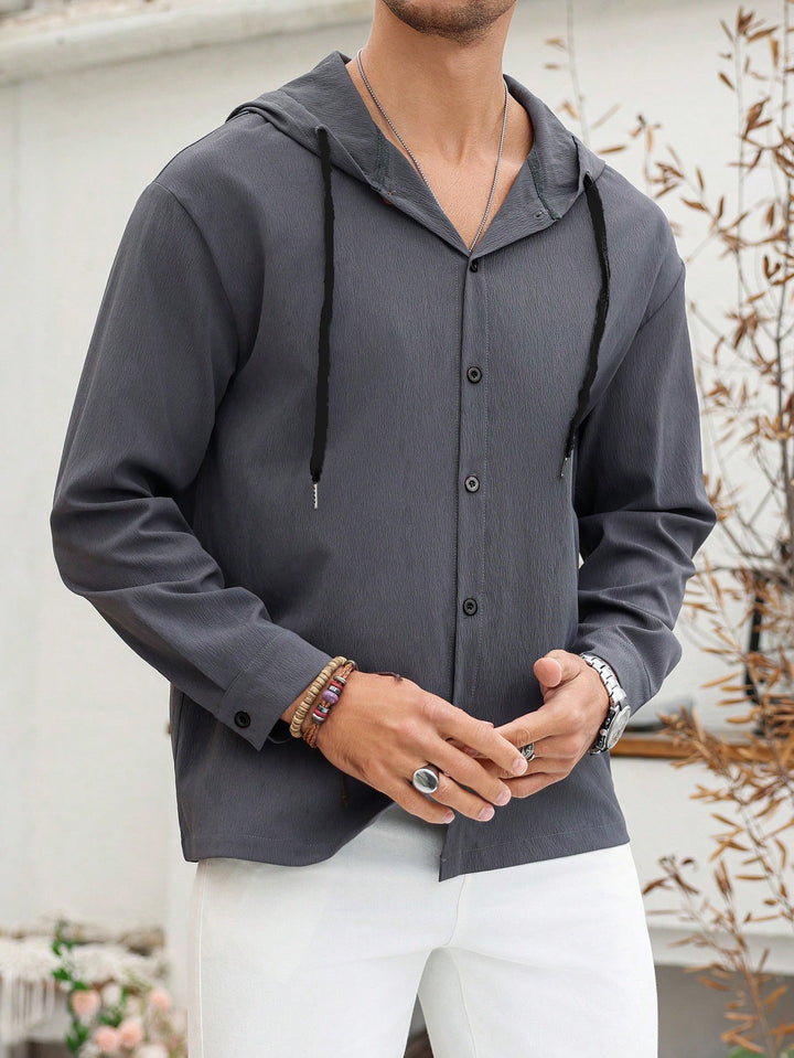 Herren sportliche Hemdjacke mit Kapuze und zeitgemäßem Design Aliams