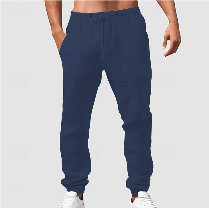 Herren Baumwoll-Jogginghose mit elastischem Bund und praktischen Taschen Aliams