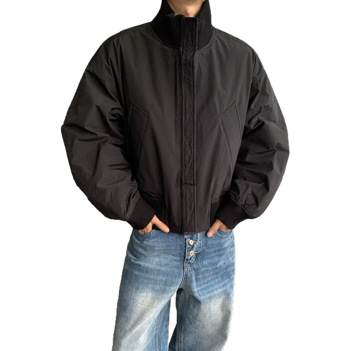 Herren stylische Bomberjacke mit elastischen Bündchen und weichem Innenfutter Aliams