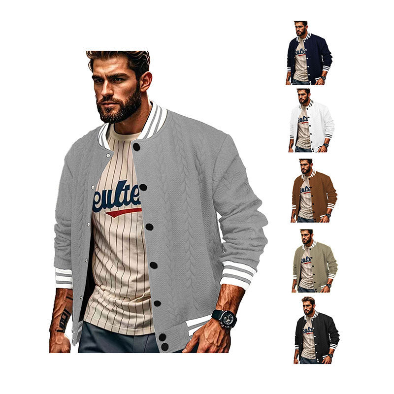 Herren Sportswear-Bomberjacke mit strukturiertem Design und Kontraststreifen Aliams