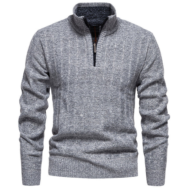 Herren Pullover mit Stehkragen und Zipper Aliams