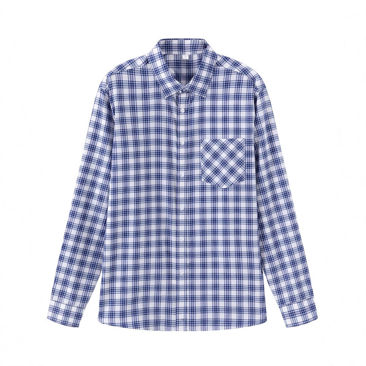 Herren kariertes Langarmhemd Aliams