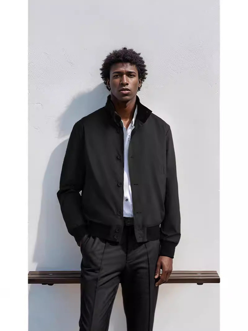 Herren Casual-Bomberjacke mit hohem Kragen und praktischen Taschen Aliams