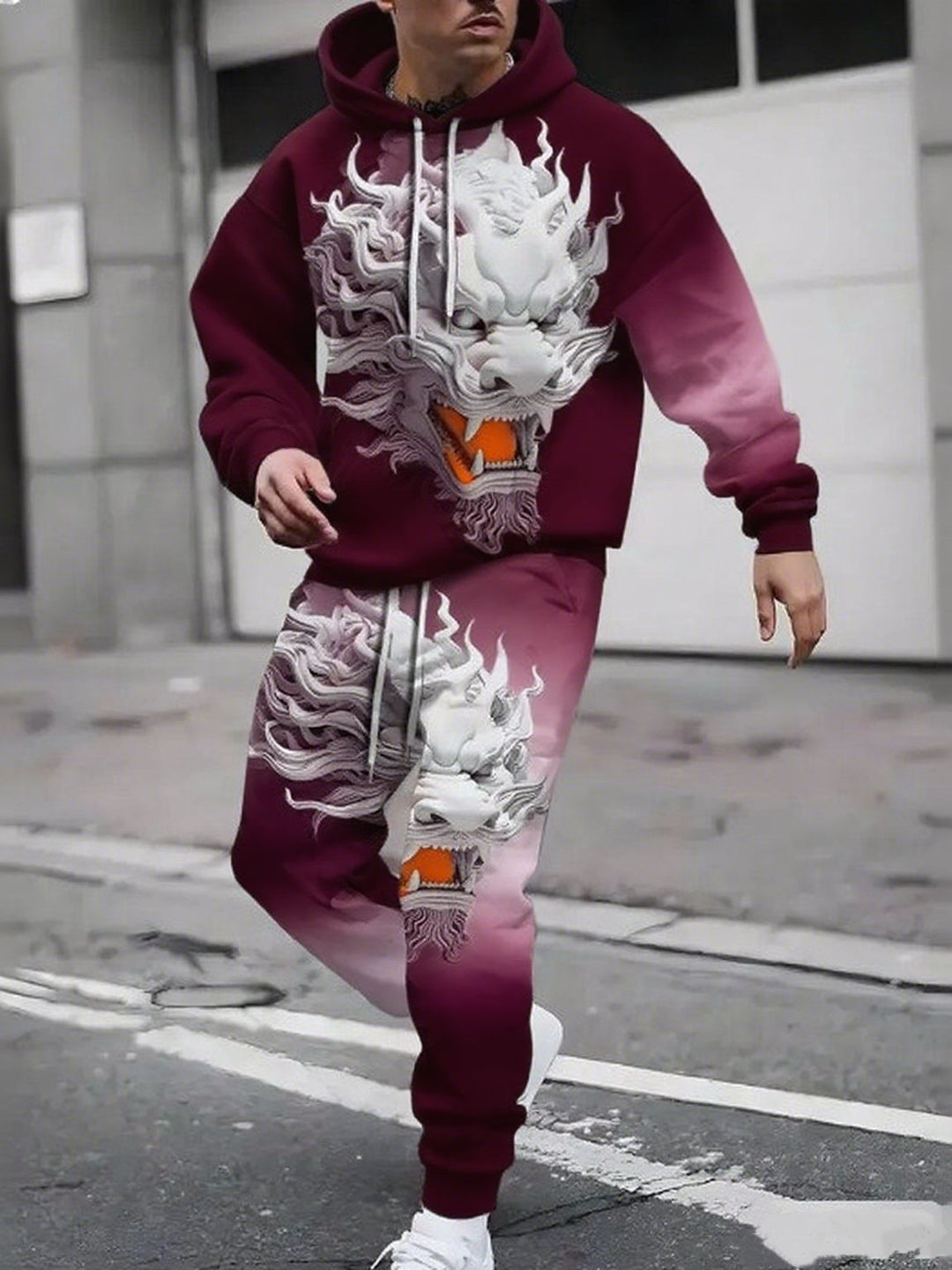 Herren Hoodie- und Jogginghose-Set mit einzigartigem Grafikdesign Aliams