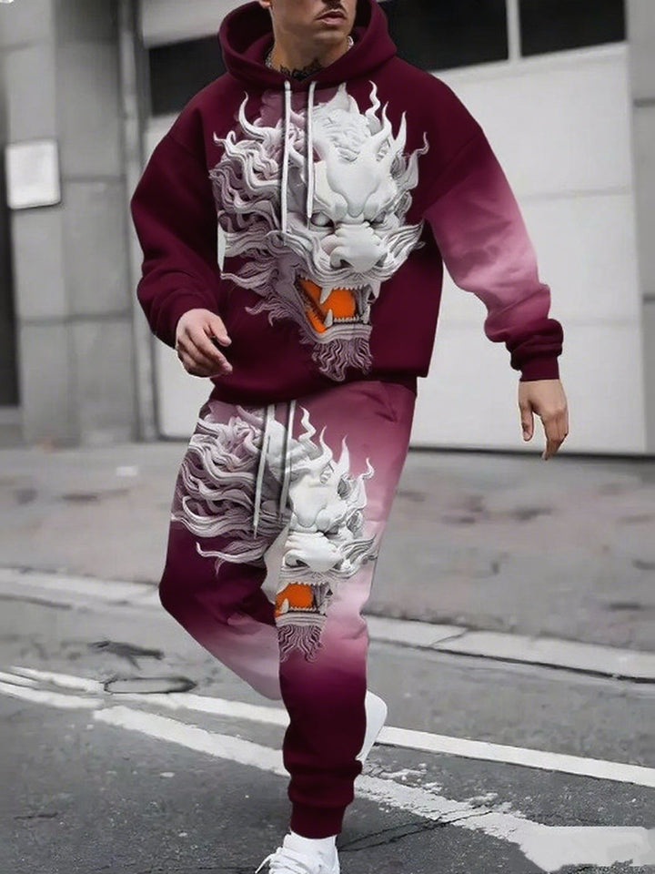 Herren Hoodie- und Jogginghose-Set mit einzigartigem Grafikdesign Aliams