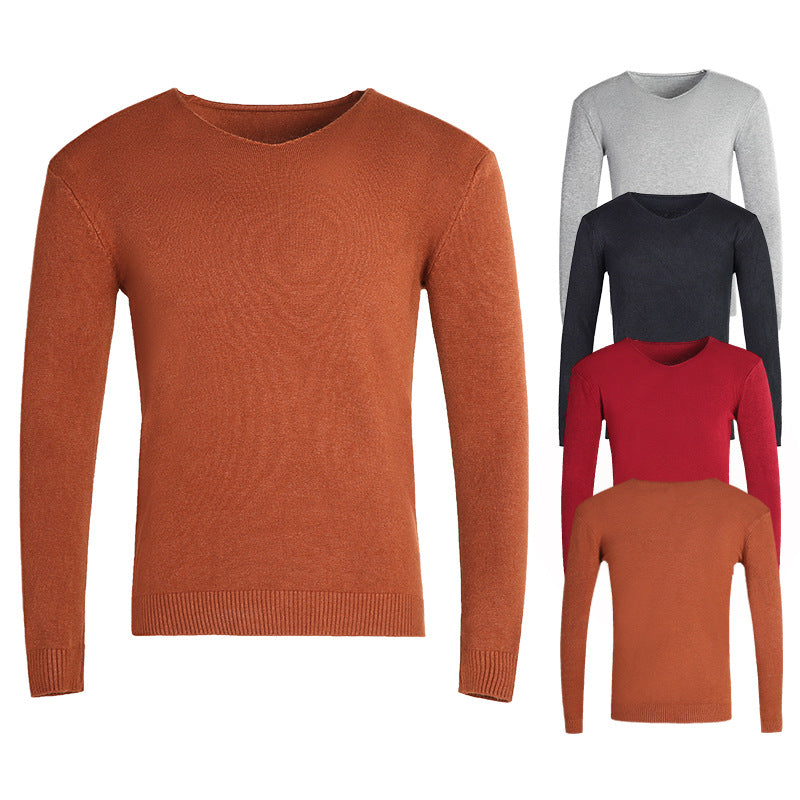 Herren klassischer V-Ausschnitt Pullover Aliams