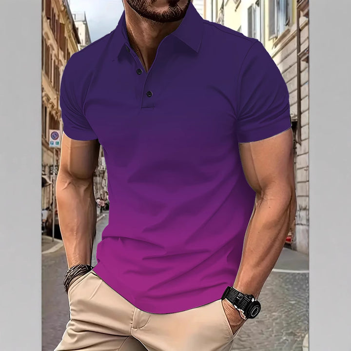 Herren Poloshirt mit stilvollem Farbverlauf und komfortablem Schnitt Aliams