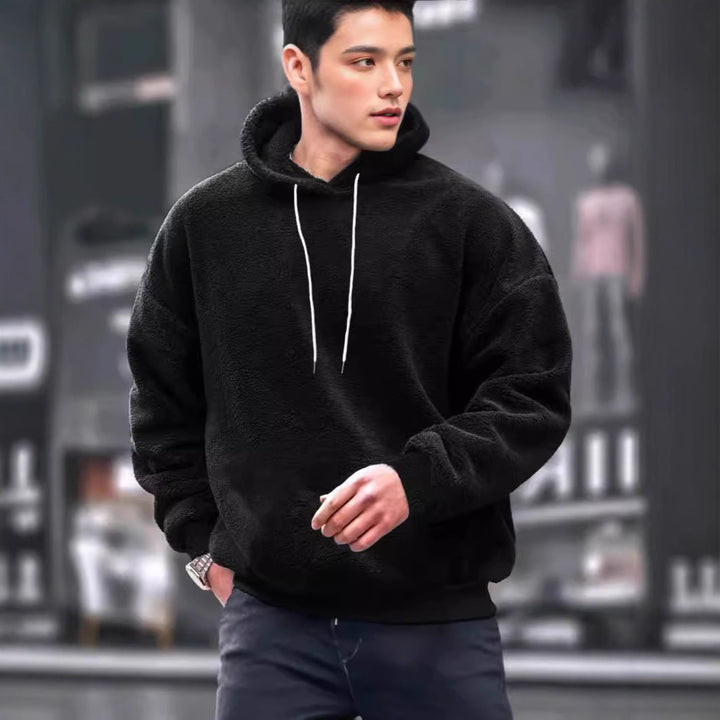 Herren Kapuzenpullover aus weichem Fleece mit Kängurutasche Aliams