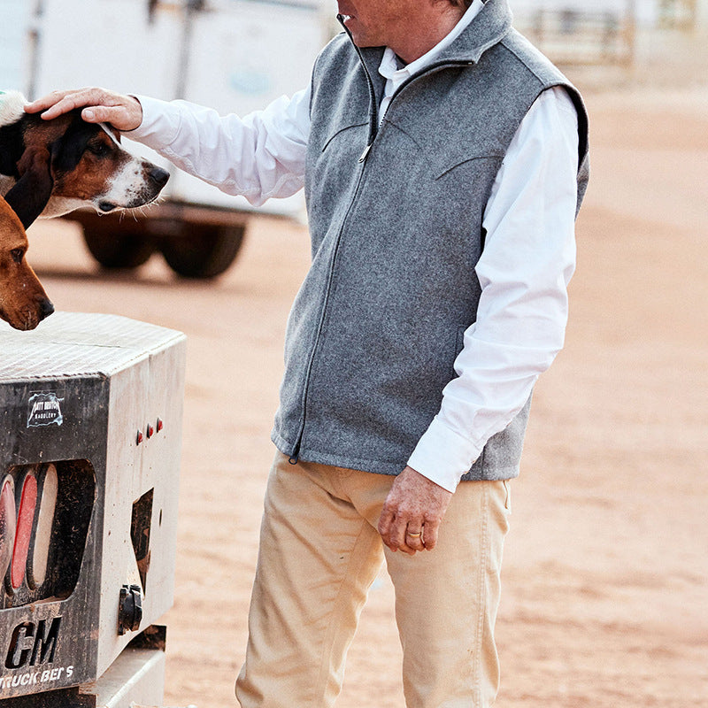 Herren Fleece-Weste mit praktischem Reißverschluss und seitlichen Taschen Aliams