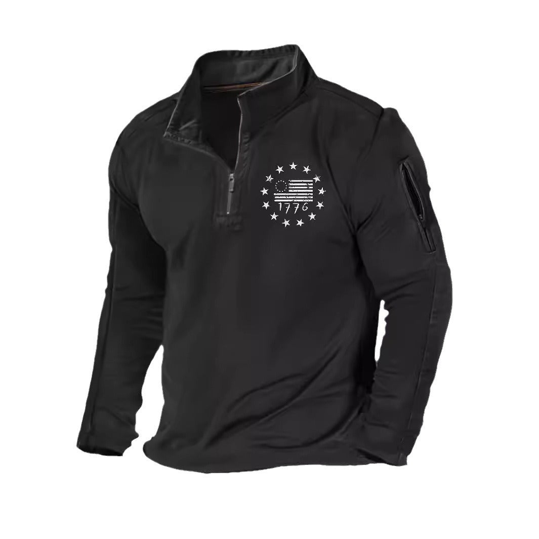 Herren Freizeitpullover mit Stehkragen und funktionellem Reißverschluss Aliams