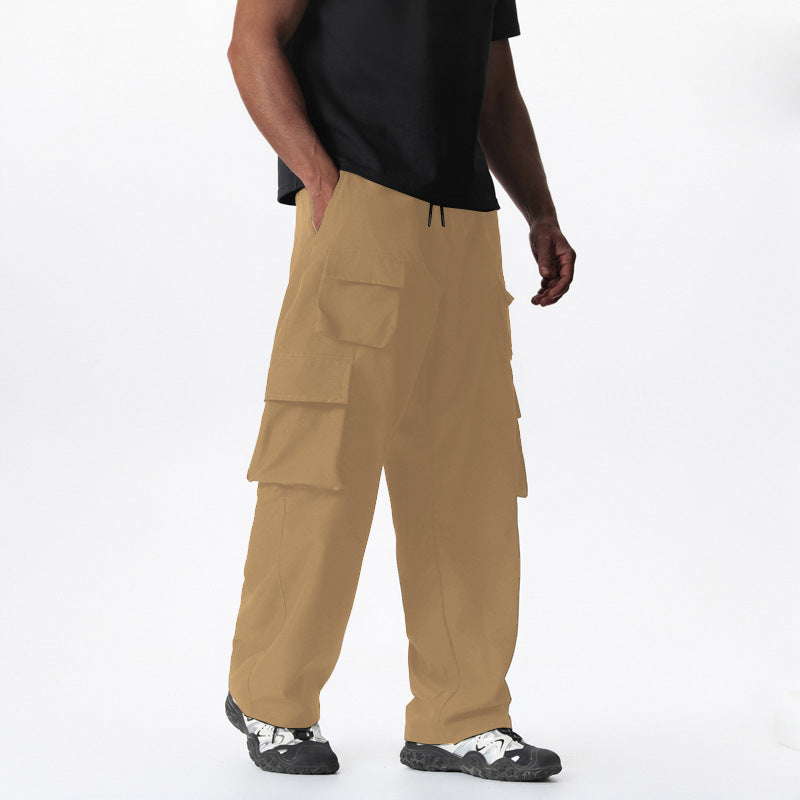 Herren Cargo-Hose mit vielseitigen Taschen und elastischem Bund Hedi-Mode