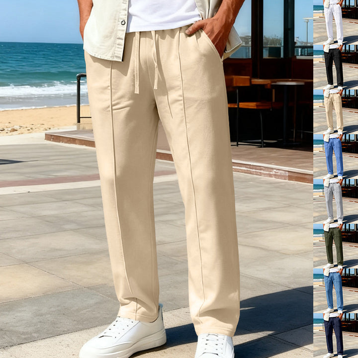 Herren Bequeme und lässige Freizeithose mit elastischem Bund Aliams
