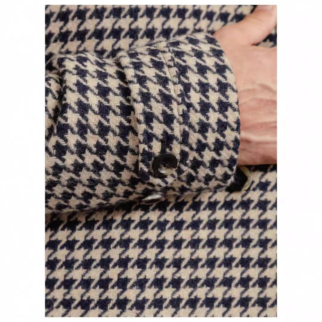 Herren eleganter Karomantel mit praktischen Taschen und modernem Schnitt Aliams