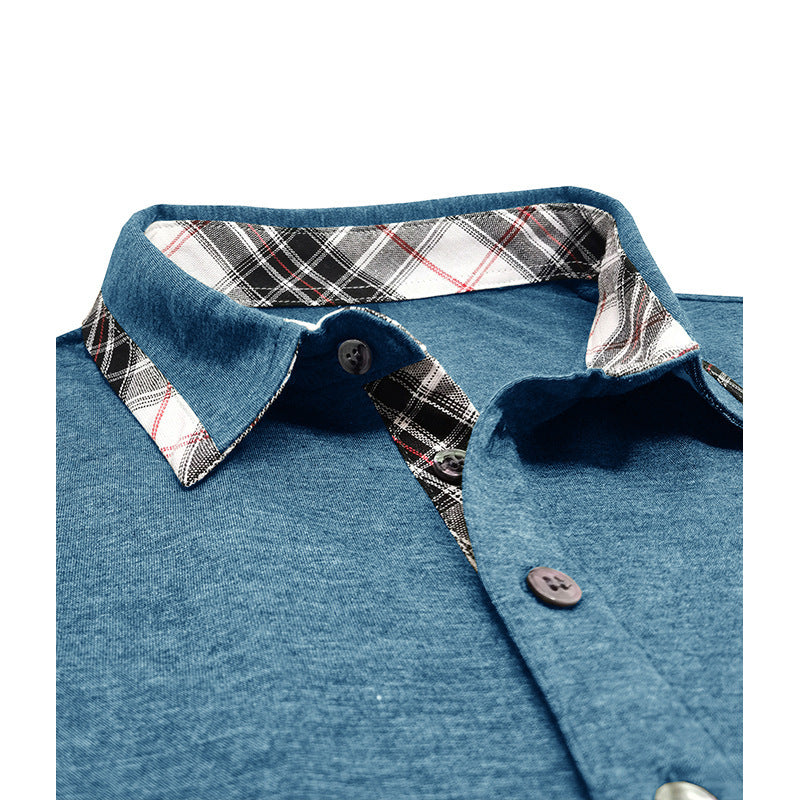 Herren Kurzarm-Polohemd mit modischem Karomuster Aliams