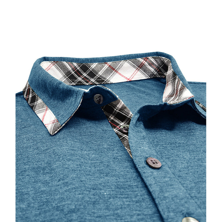 Herren Kurzarm-Polohemd mit modischem Karomuster Aliams