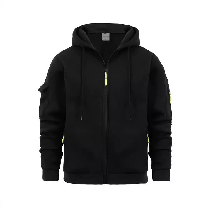 Herren funktionale Kapuzenjacke mit praktischen Reißverschlusstaschen Aliams