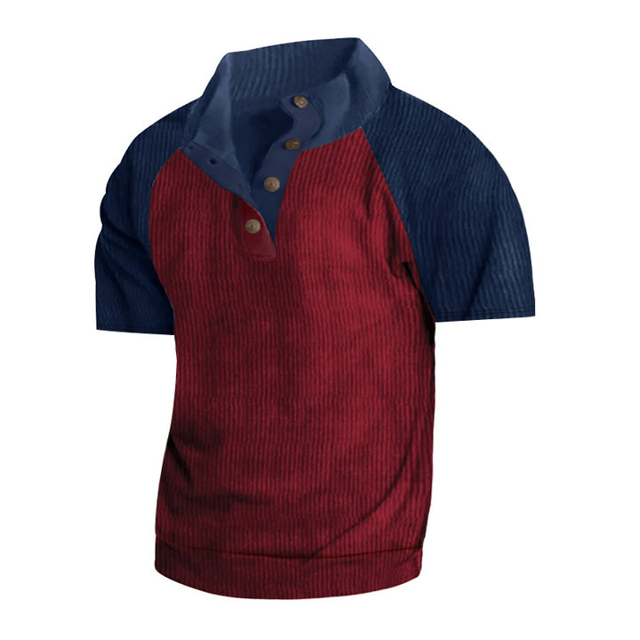 Herren Kurzarm-Henley-Shirt mit modernem Strukturdesign Aliams