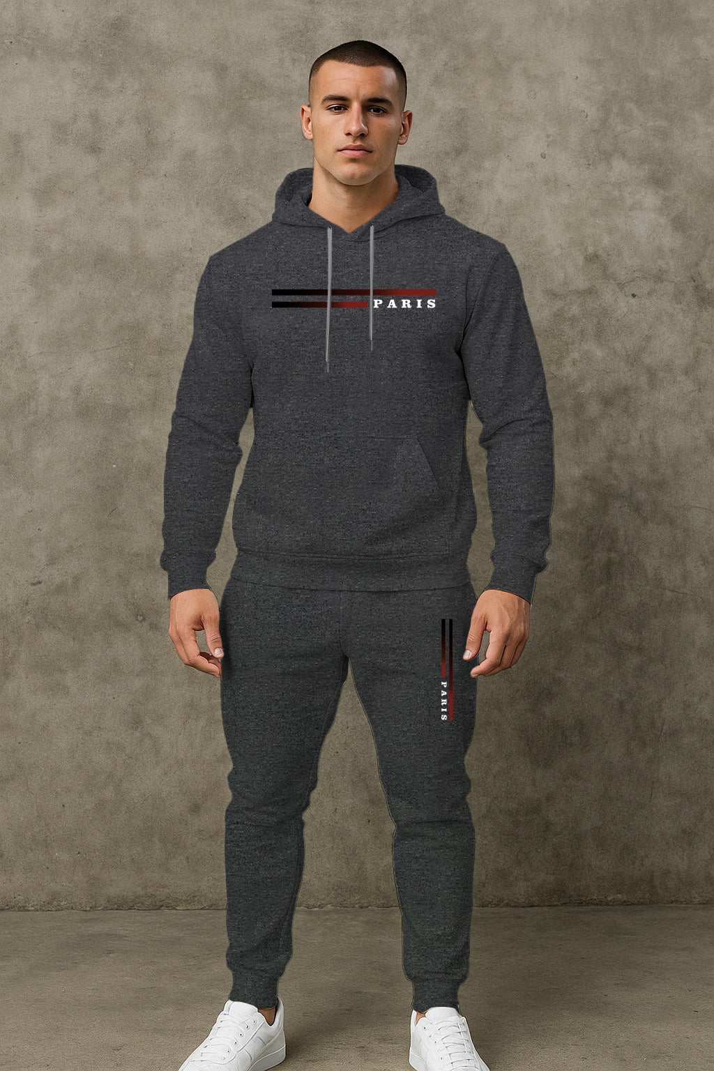 Herren Sportlicher Hoodie-Jogginganzug mit funktionalem Schnitt und praktischen Taschen Aliams