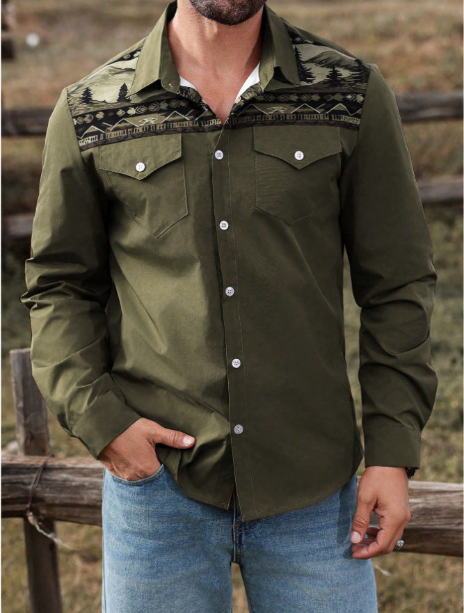 Herren Hemd mit kunstvollem Naturmotiv Aliams