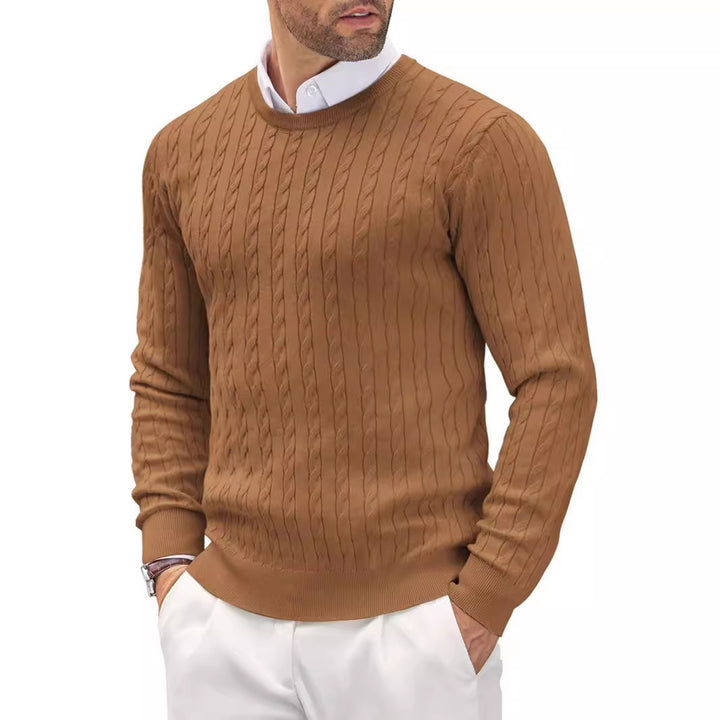 Herren Strickpullover mit strukturiertem Zopfmuster Aliams