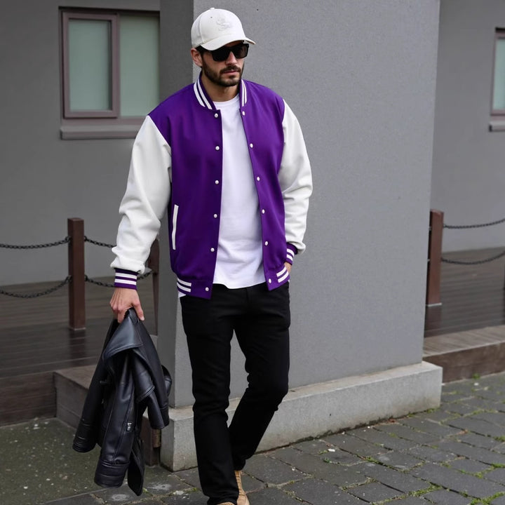 Herren Varsity-Jacke mit kontrastierenden Ärmeln Aliams