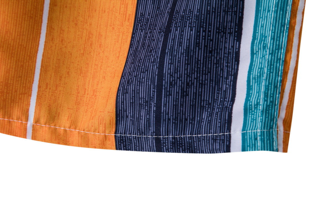 Herren Bunte Strandshorts mit elastischem Bund und Schnürung Aliams