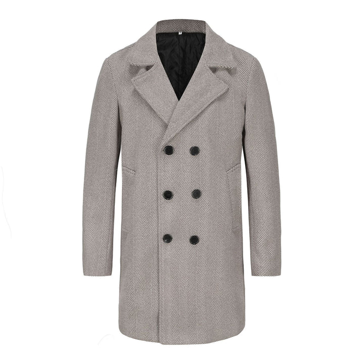Herren zeitloser Dufflecoat mit elegantem Hahnentrittmuster Aliams