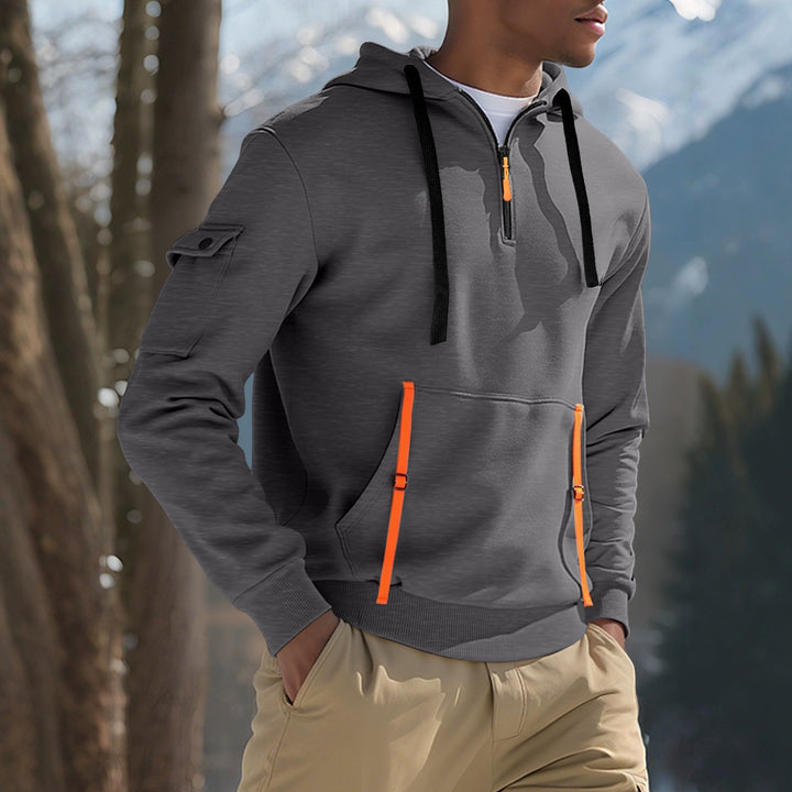 Herren Sportlicher Kapuzenpullover mit stylischen Reißverschlusstaschen Aliams