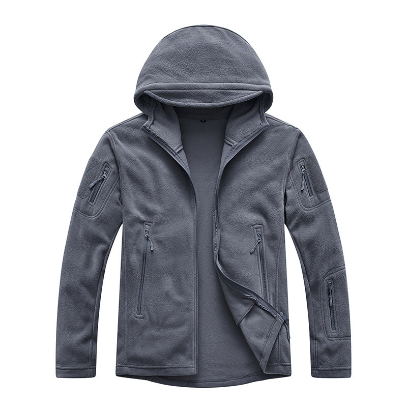 Herren Fleecejacke mit praktischen Reißverschlusstaschen und Kapuze Aliams