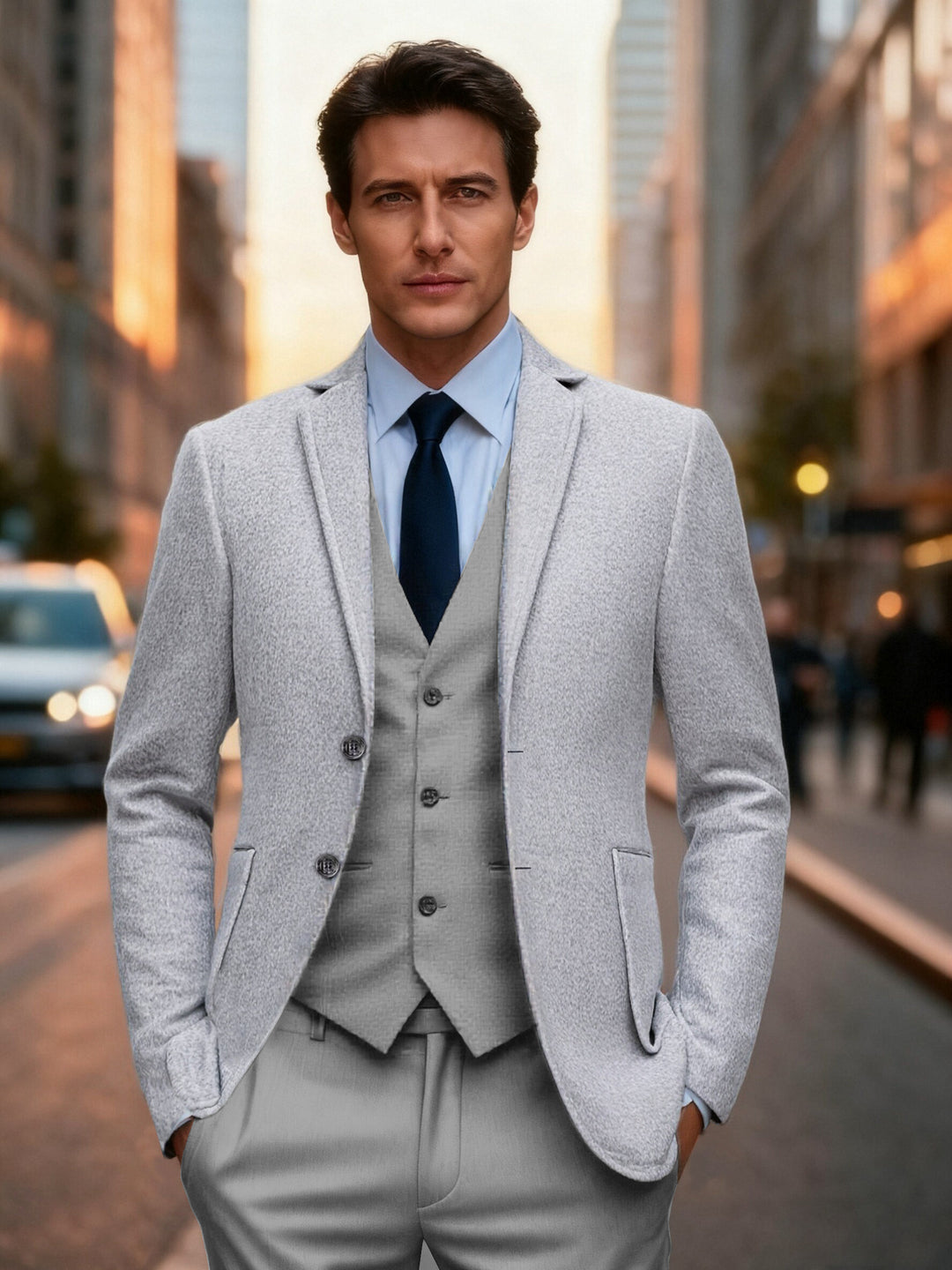 Herren klassischer einreihiger Blazer Aliams