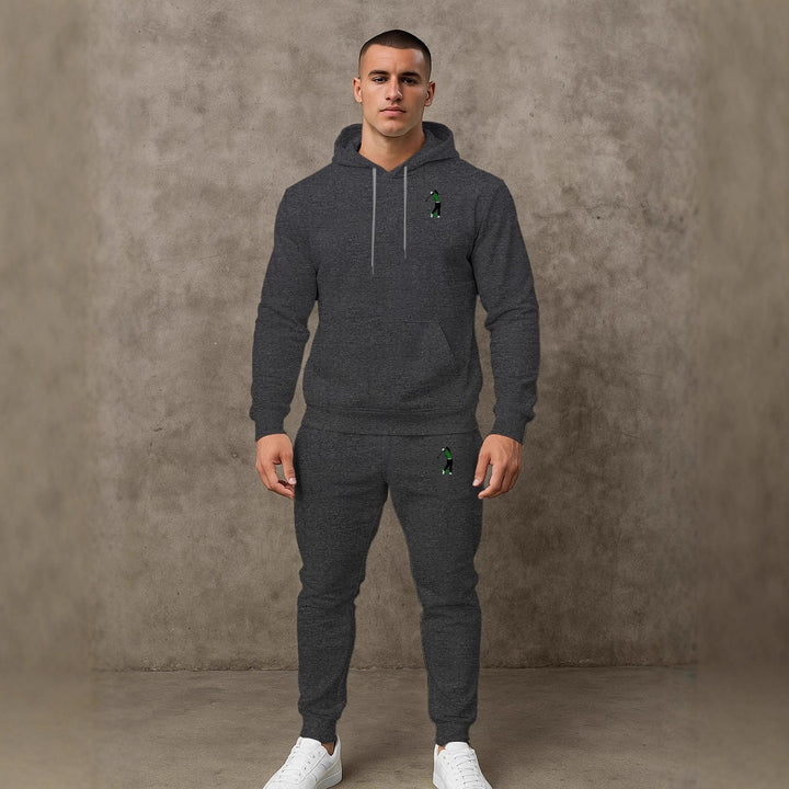 Herren Sportliches Ganzkörperanzug-Set mit Kapuze Aliams