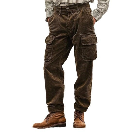 Herren Cargo-Hose mit praktischem Taschen-Design aus weichem Cordmaterial Aliams