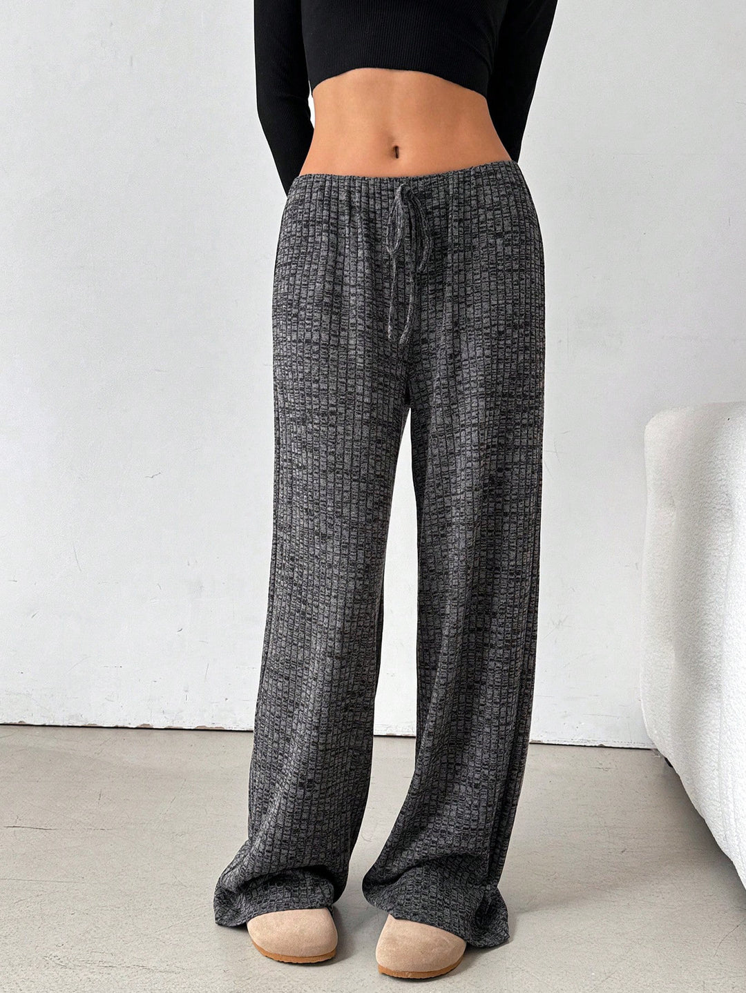 Damen komfortable Relaxhose mit weitem Schnitt und verstellbarem Kordelzug Aliams
