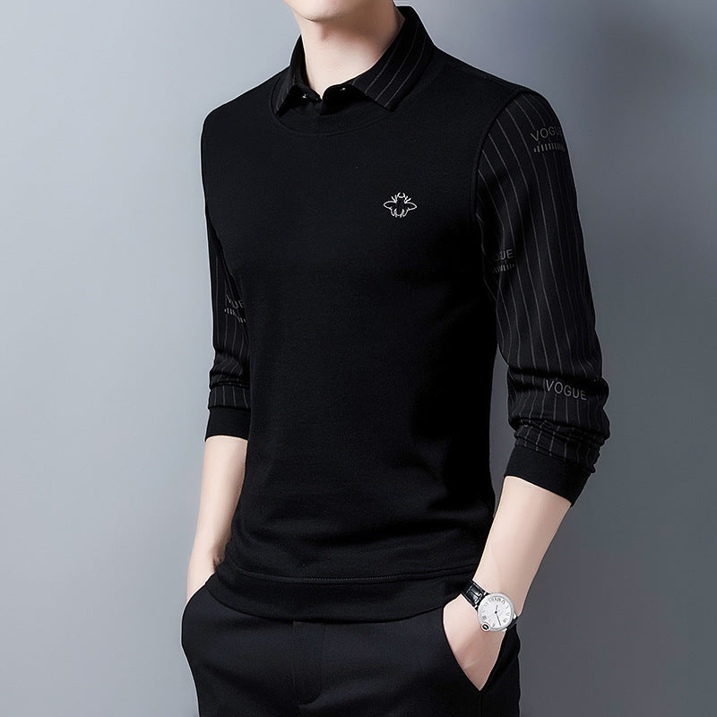 Herren elegantes Sweatshirt mit Hemdkragen Aliams