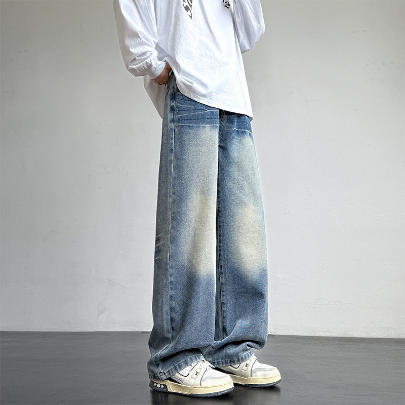 Herren weite Denim-Jeans mit einzigartiger Waschung Aliams